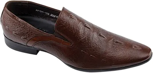 Men's Leather Slip On Dress Loafer in Black Pointed Toe