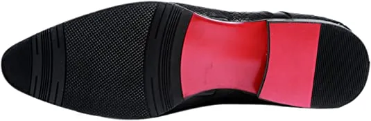 Men's Leather Slip On Dress Loafer in Black Pointed Toe