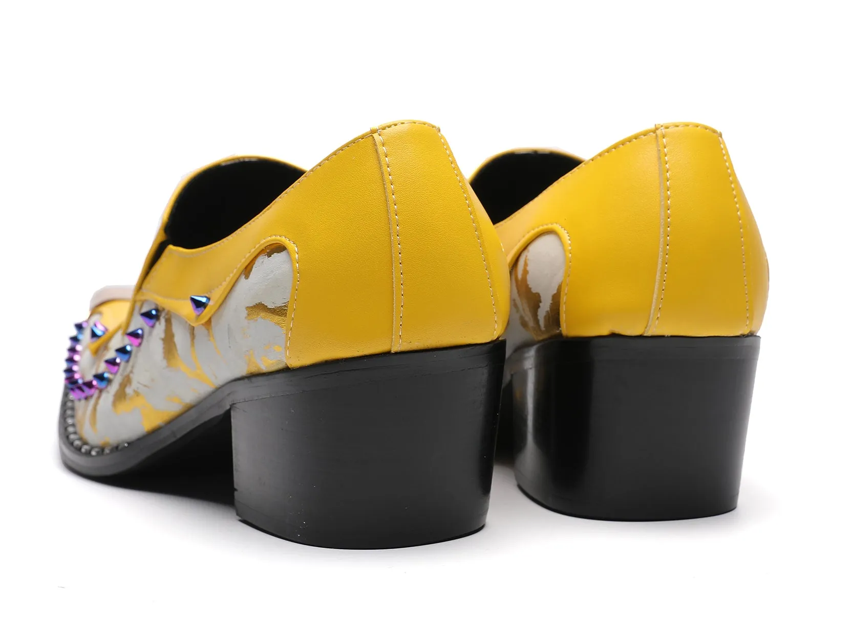 Men's Metal-Tip Toe Western Beads Penny Loafers