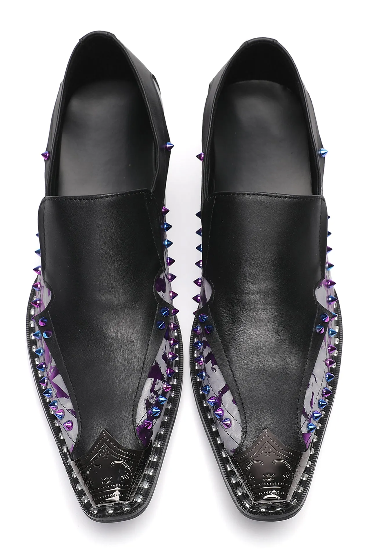 Men's Metal-Tip Toe Western Beads Penny Loafers