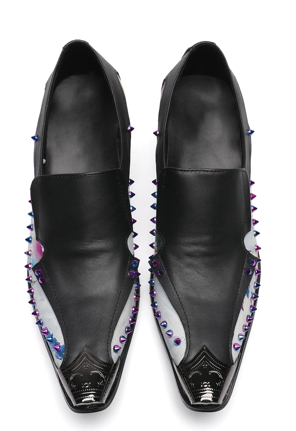 Men's Metal-Tip Toe Western Beads Penny Loafers