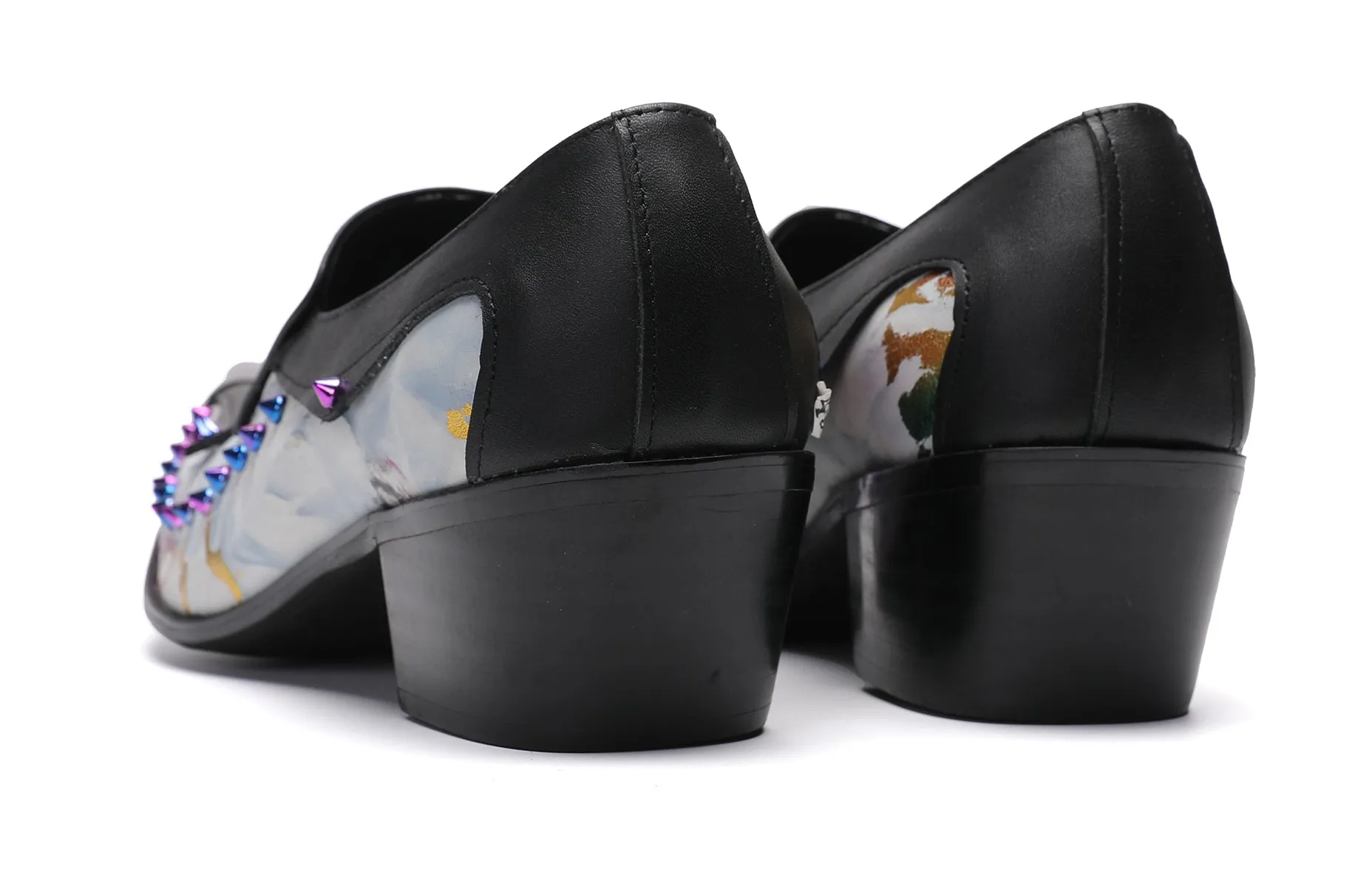 Men's Metal-Tip Toe Western Beads Penny Loafers