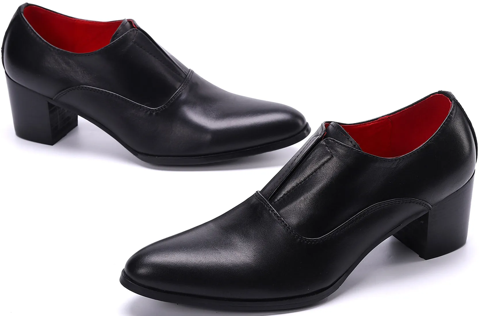 Men's Slip-on Cuban Heel Leather Loafer