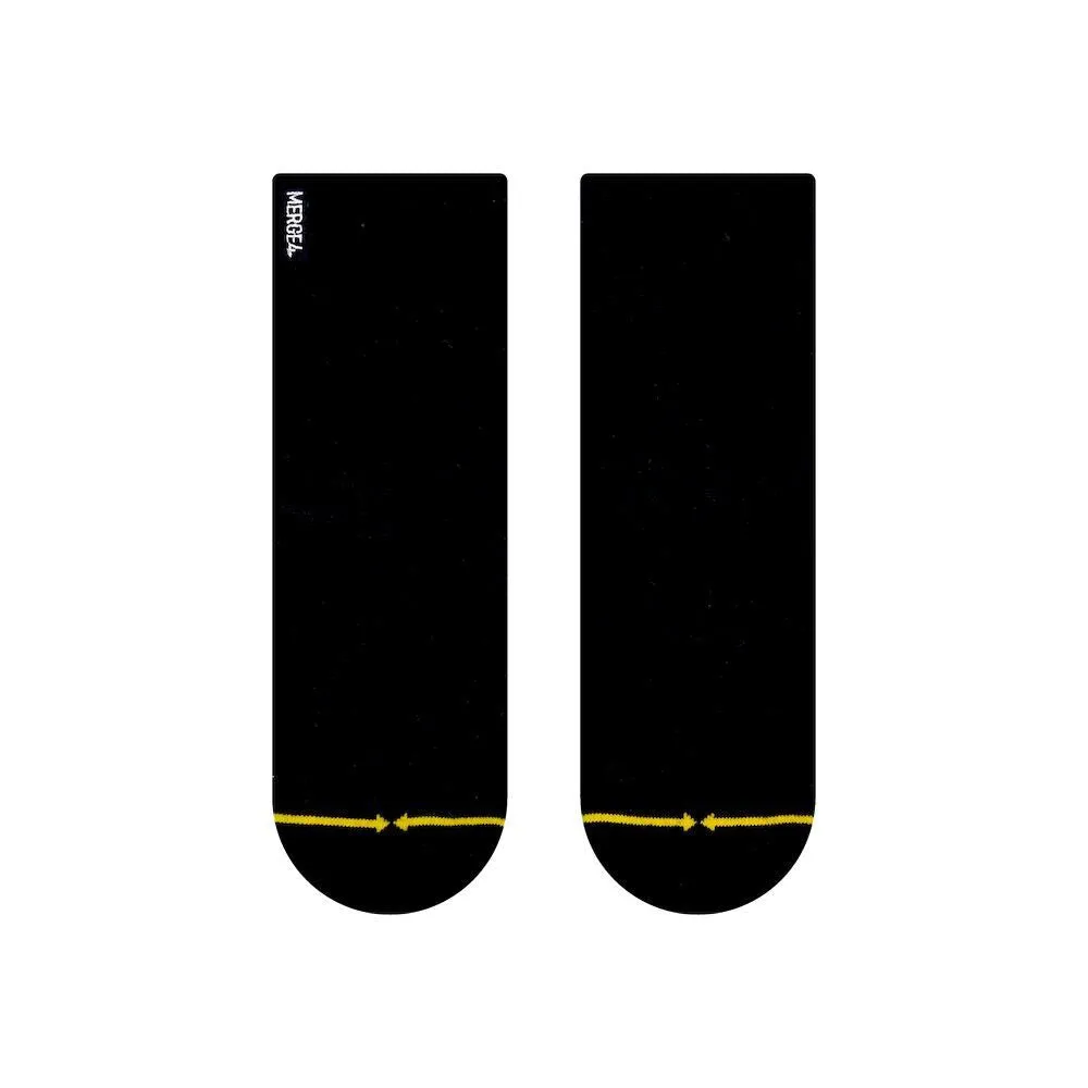 Merge4 Black Repreve and Organic Cotton Quarter Crew Socks