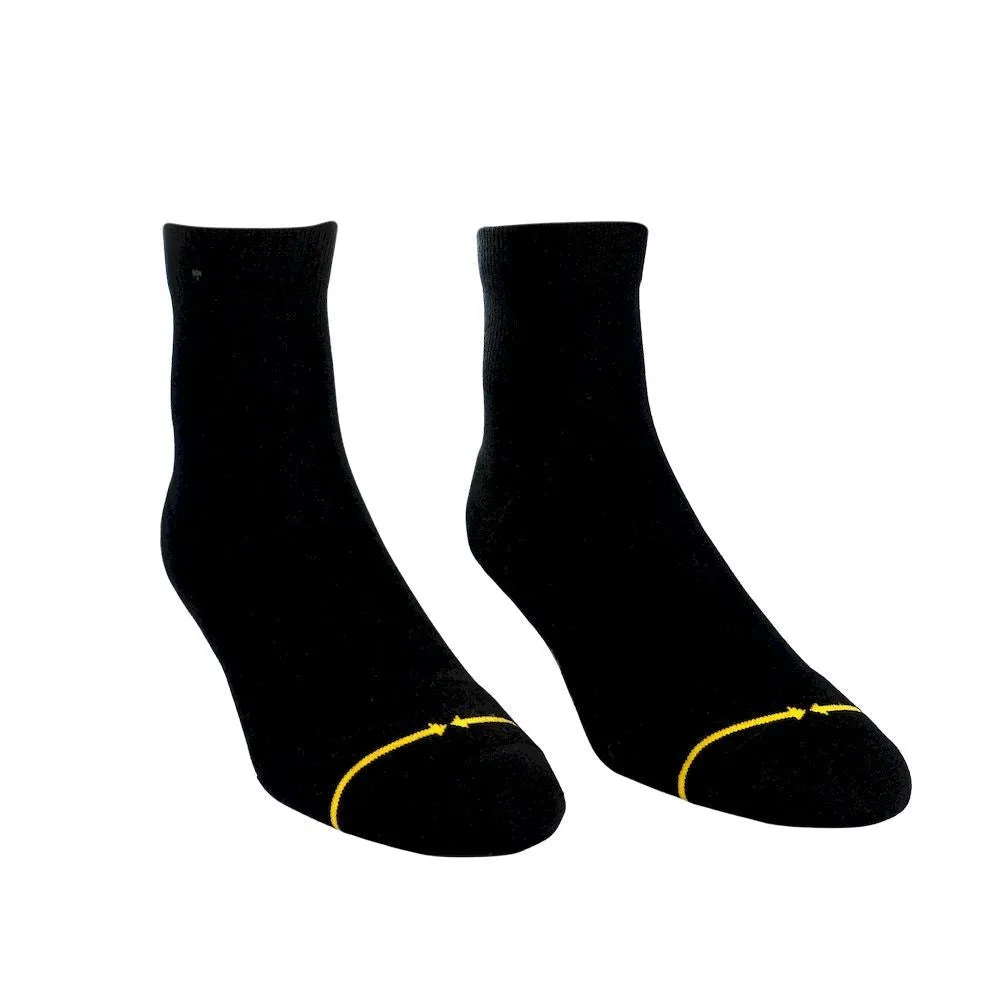 Merge4 Black Repreve and Organic Cotton Quarter Crew Socks