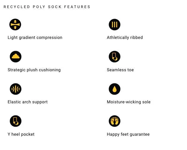 Merge4 Black Repreve and Organic Cotton Quarter Crew Socks