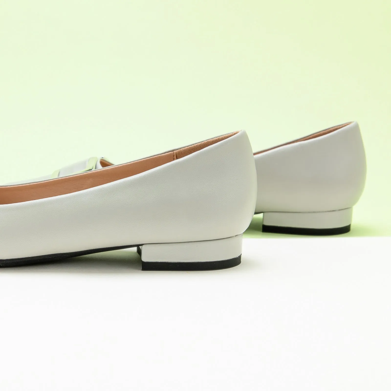 Metal Buckle Flats (Aida) Grey