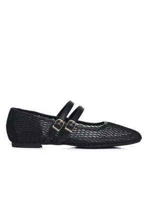 Mila Double Strap Ballerina & Flats (Black)