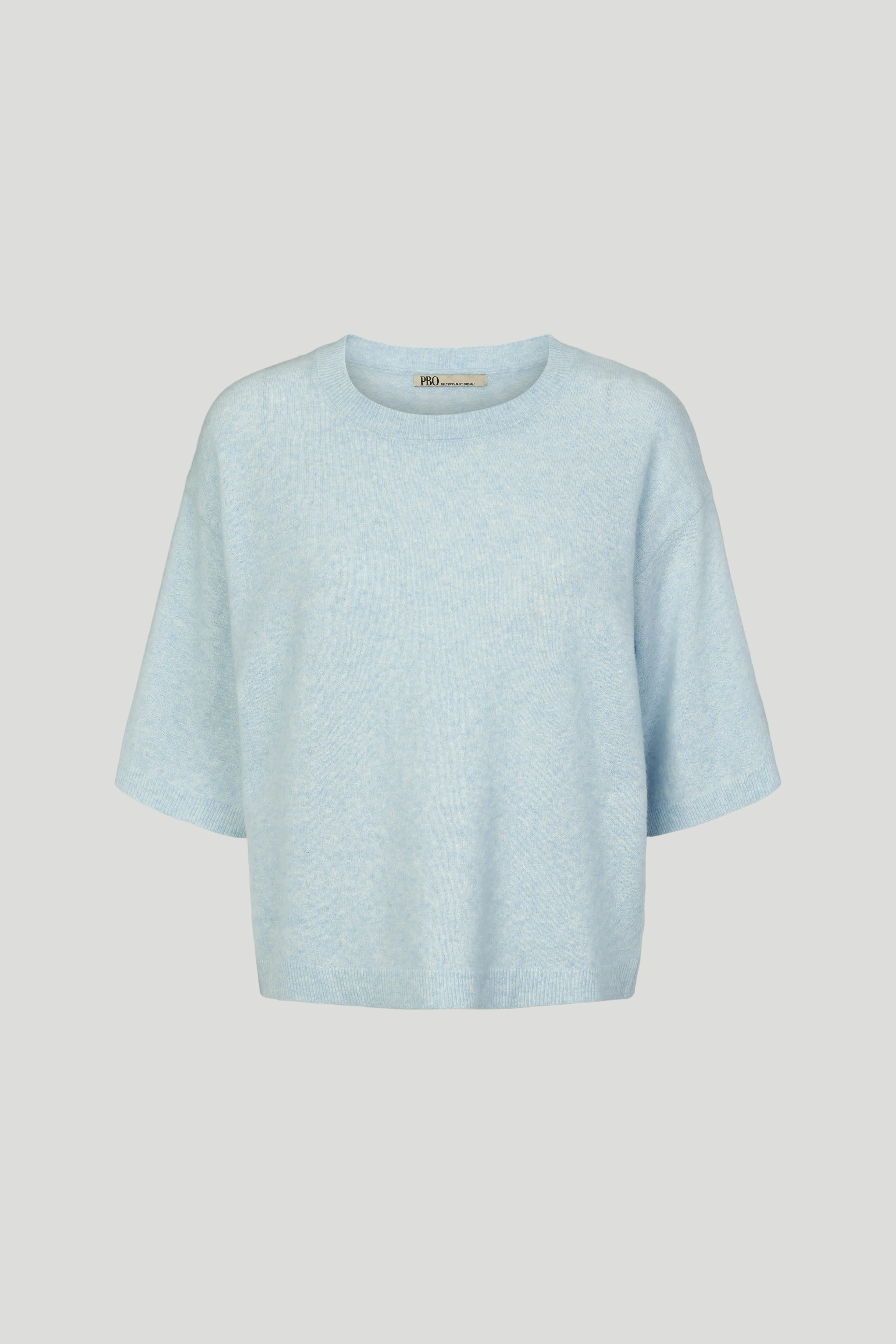 Montero striktrøje - Light blue melange