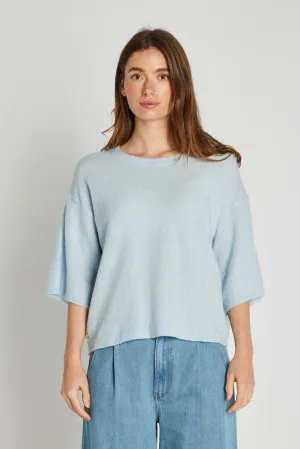 Montero striktrøje - Light blue melange