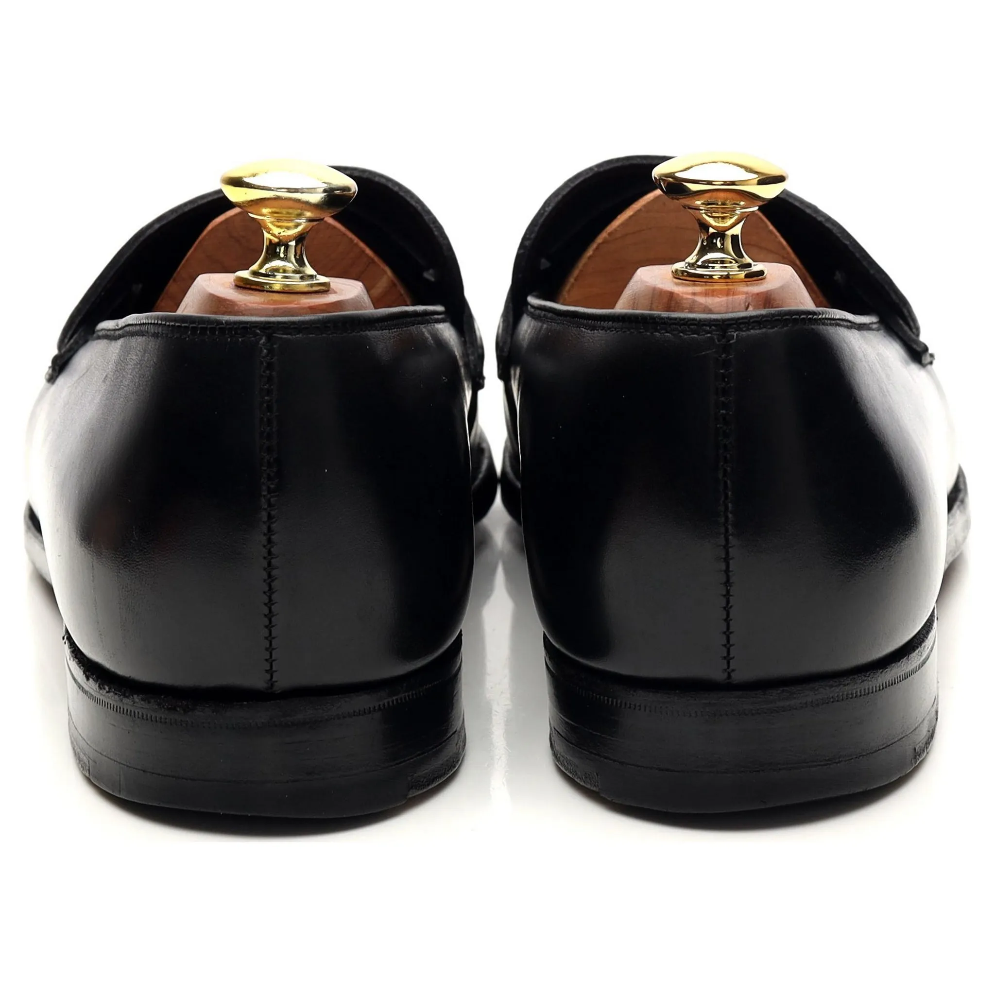 New & Lingwood Black Leather Butterfly Loafers UK 8.5 E