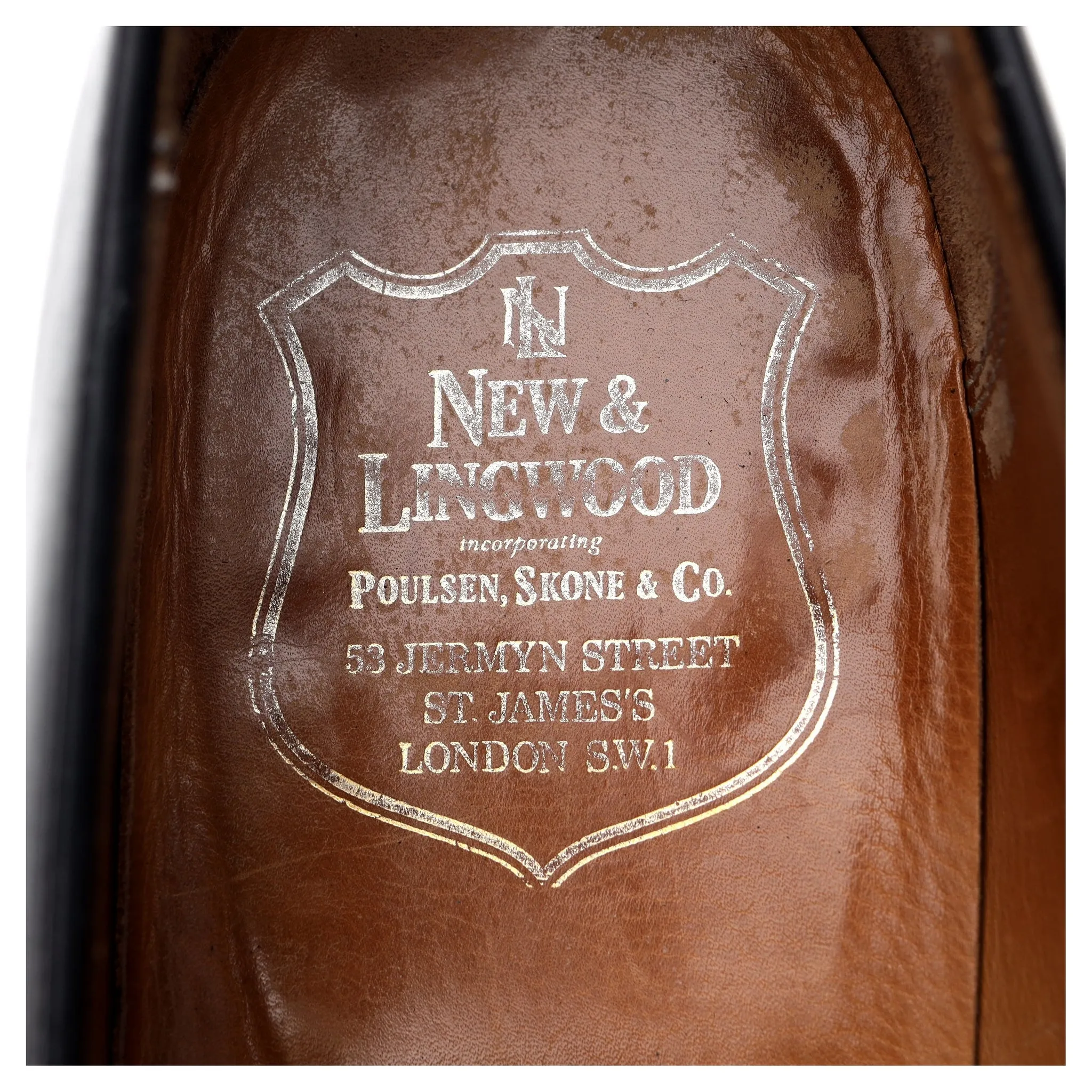 New & Lingwood Black Leather Butterfly Loafers UK 8.5 E