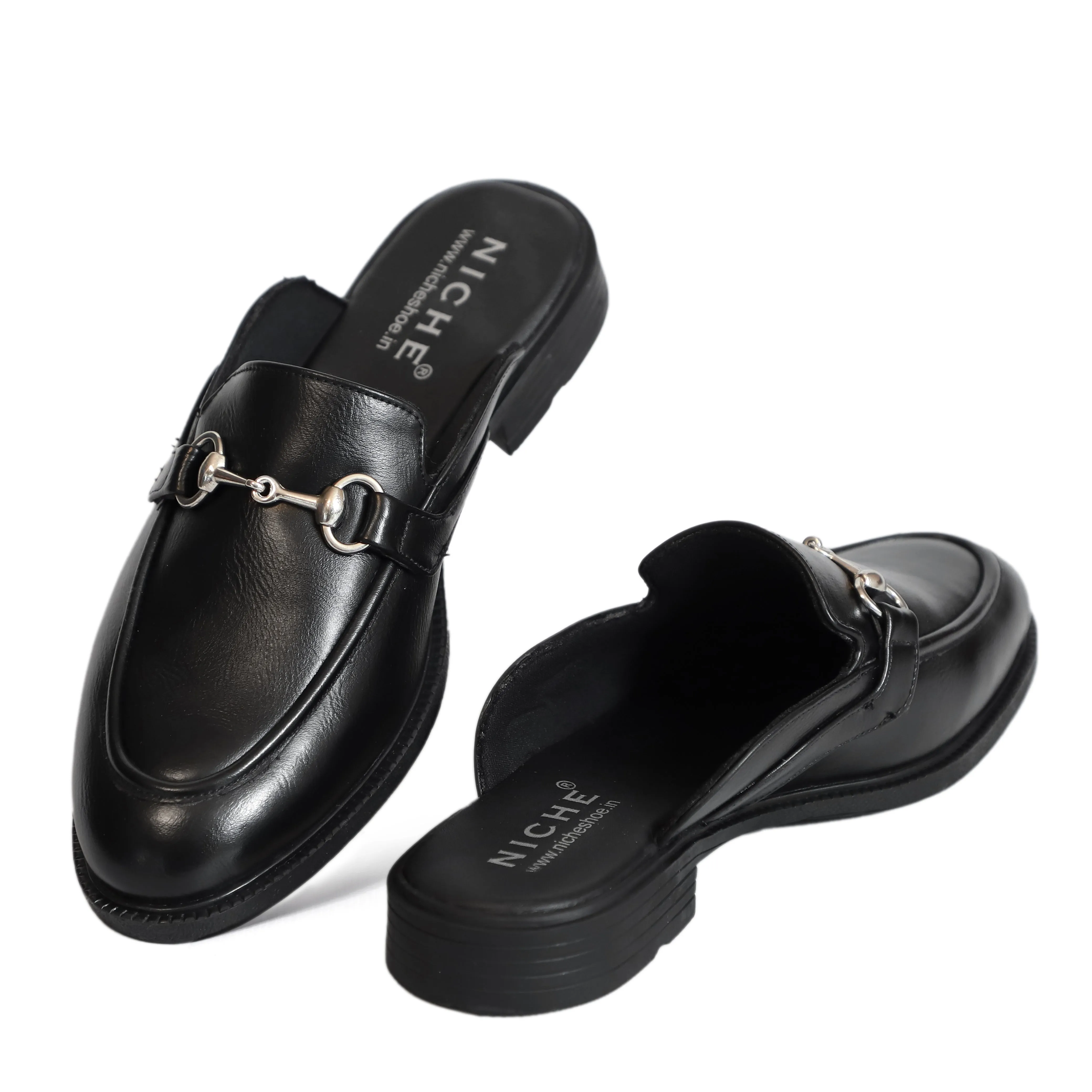 NICHE Black Horsebit Mule