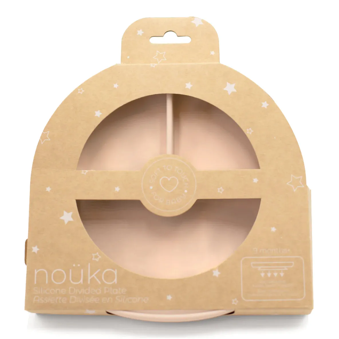 noüka Divided Suction Plate - Soft Blush