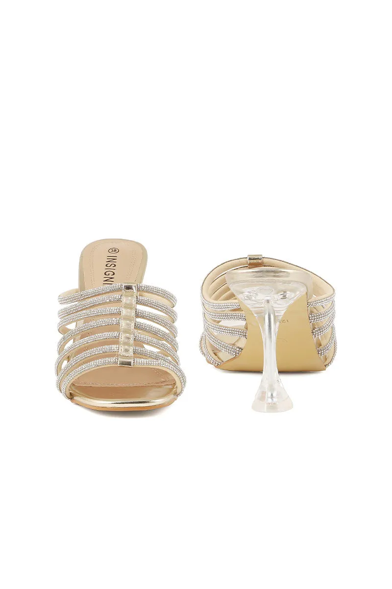Party Wear Slip On I29236-Golden