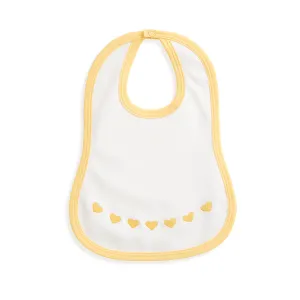 Pima & Terry Bib with Heart Embroidery -- Yellow