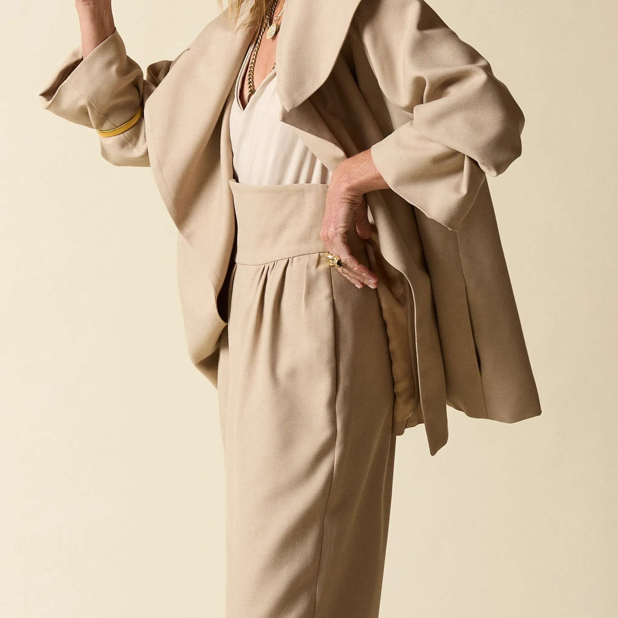 Pleat Pant Sand