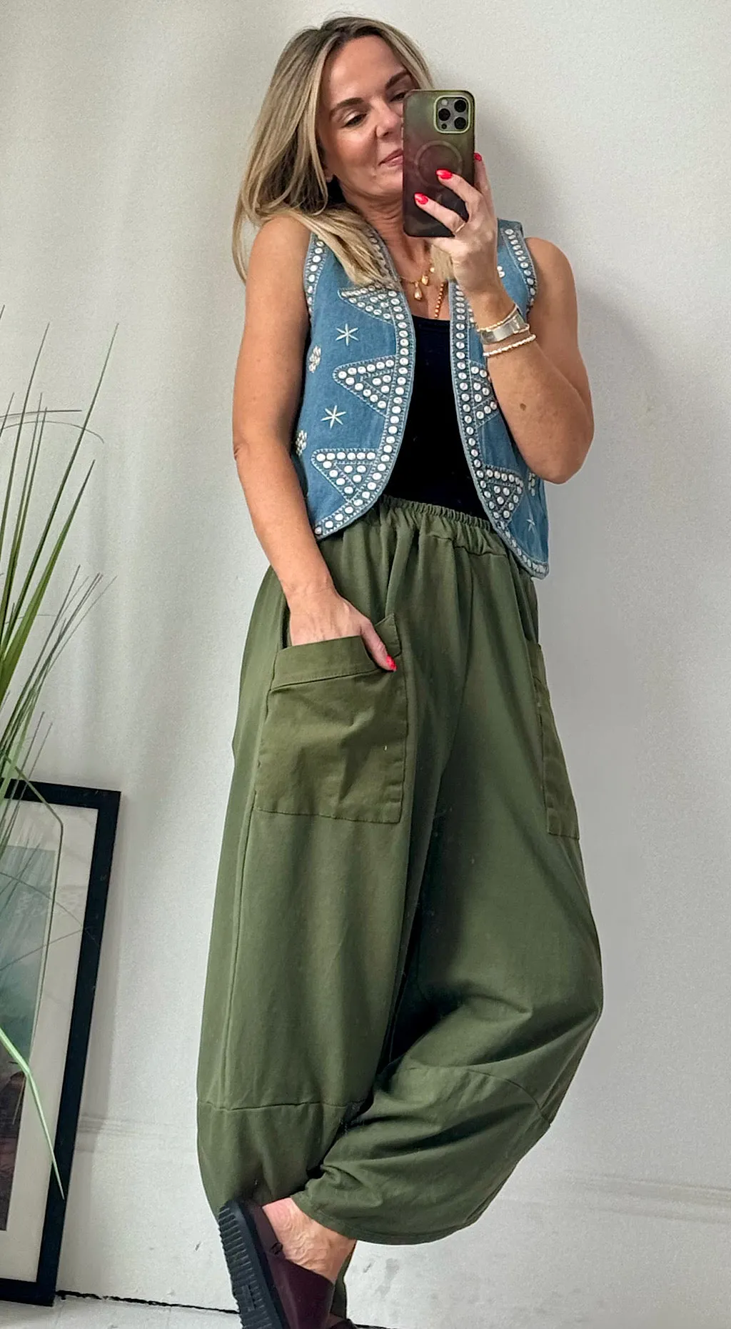 Pocket cocoon pant khaki