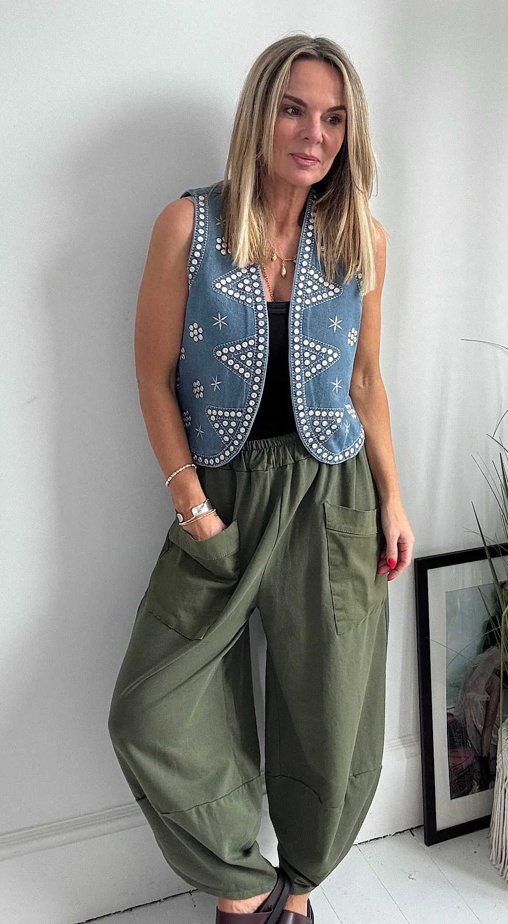 Pocket cocoon pant khaki