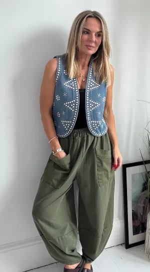 Pocket cocoon pant khaki