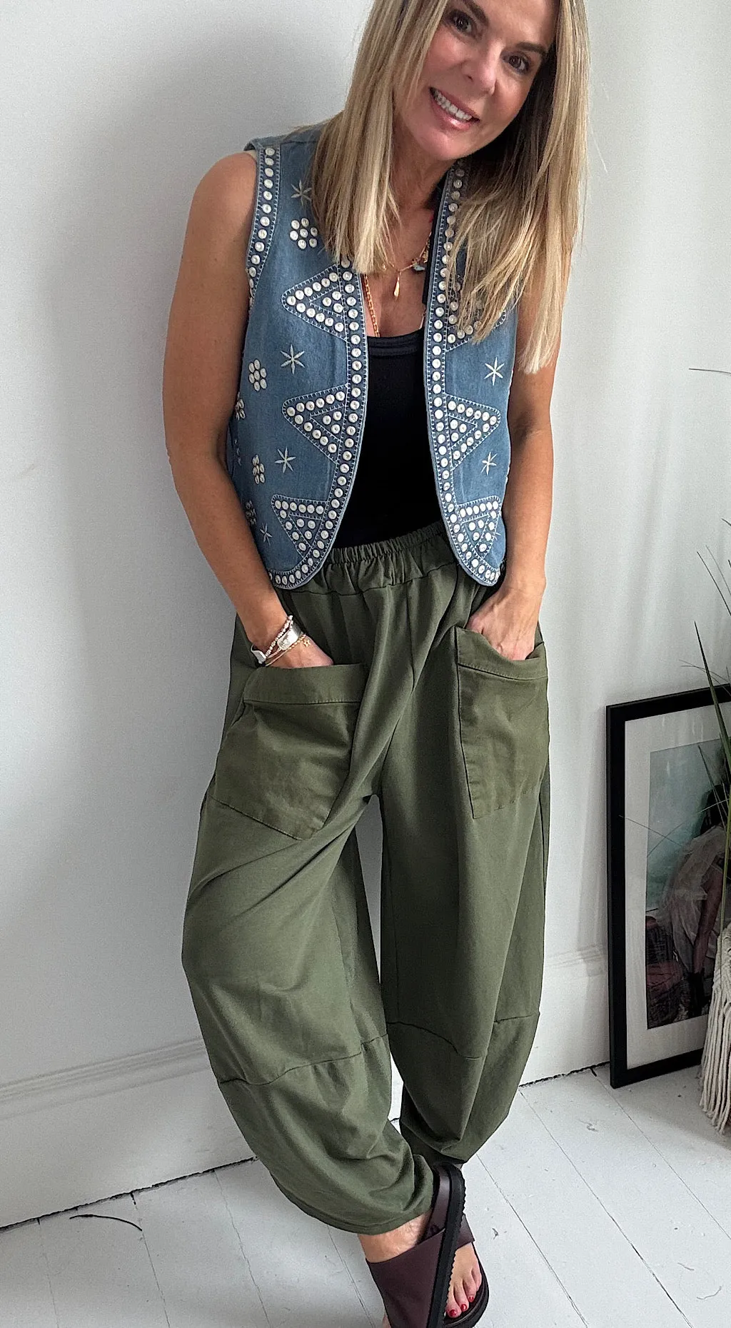 Pocket cocoon pant khaki