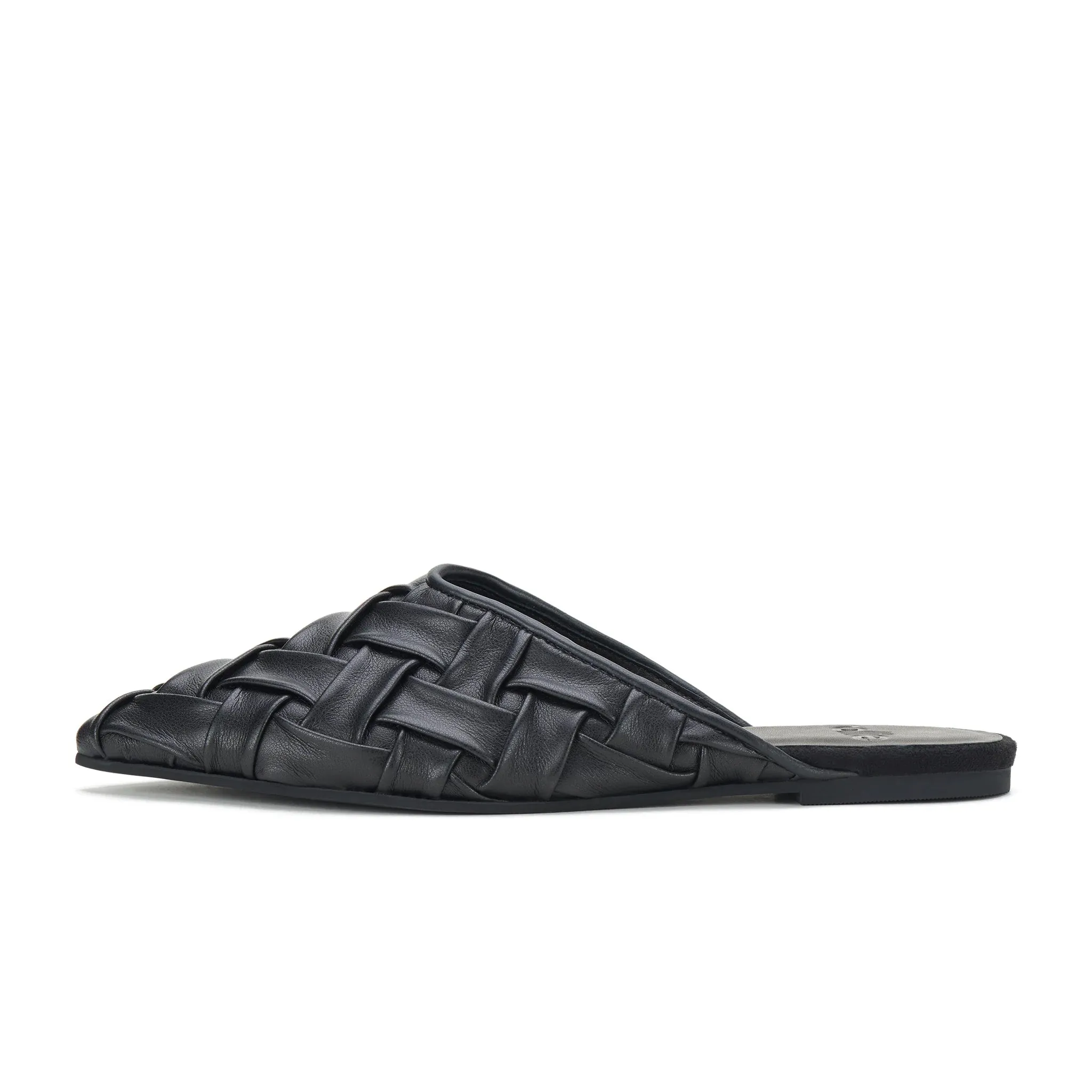 Pointed Mule - Soft Woven Black
