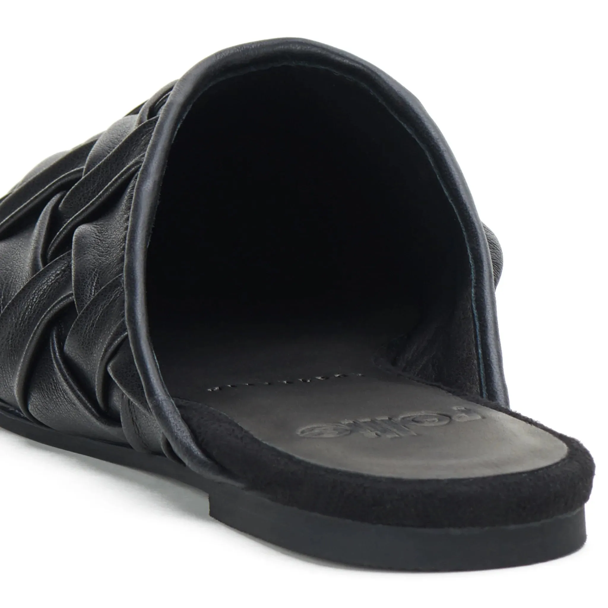 Pointed Mule - Soft Woven Black