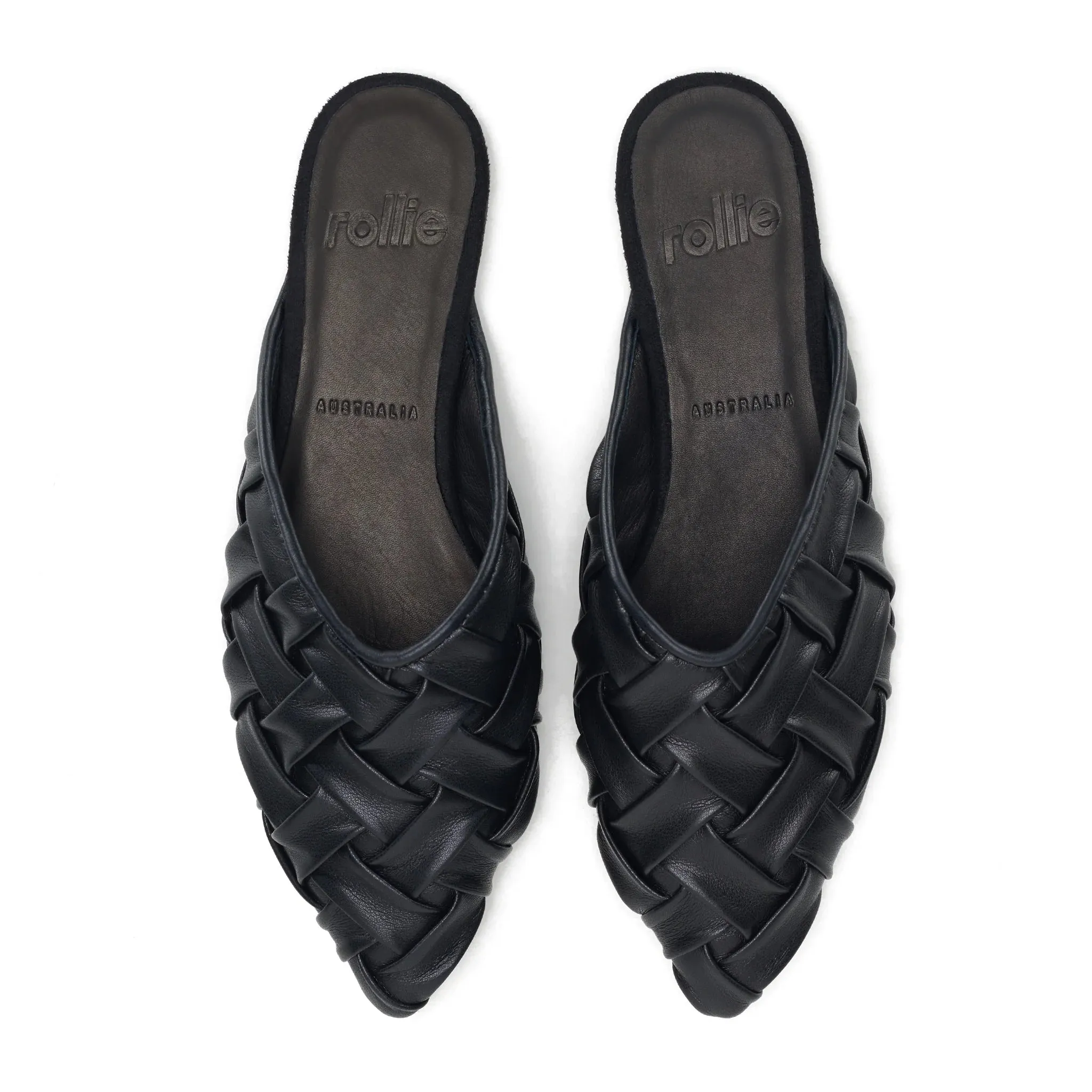 Pointed Mule - Soft Woven Black