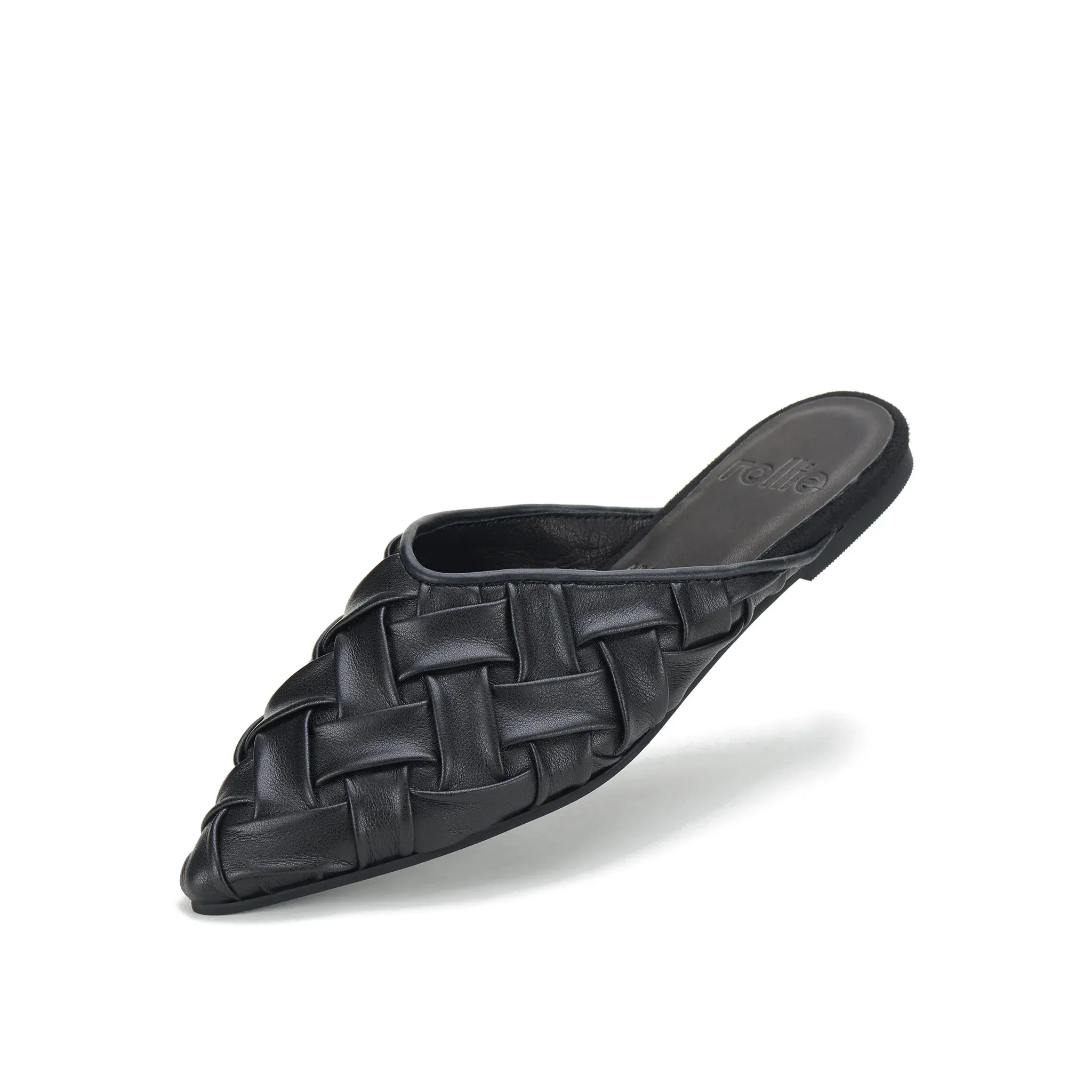 Pointed Mule - Soft Woven Black
