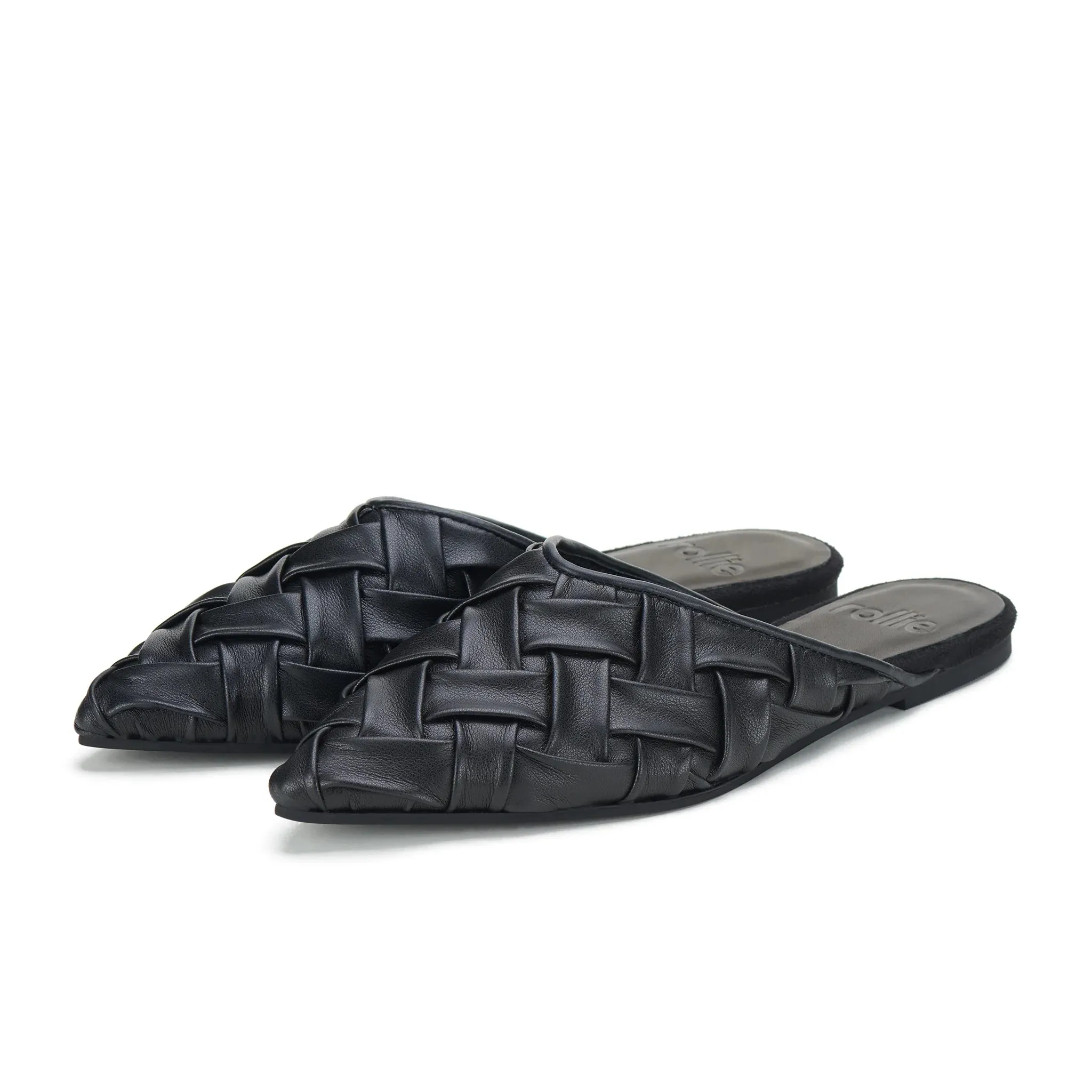 Pointed Mule - Soft Woven Black