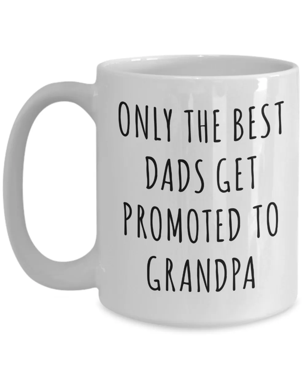 Promoted to Grandpa Father's Day Mug Baby Announcement New Grandpa Coffee Cup Dad Gift Pregnancy Reveal First Time Grandpa