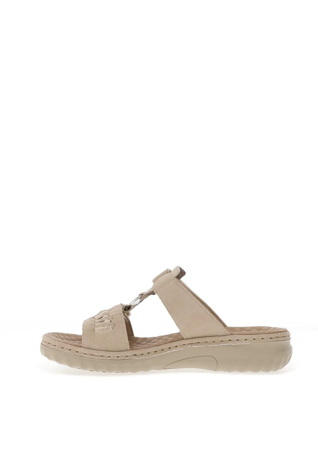 Rieker Womens T Bar Mule Sandals, Beige