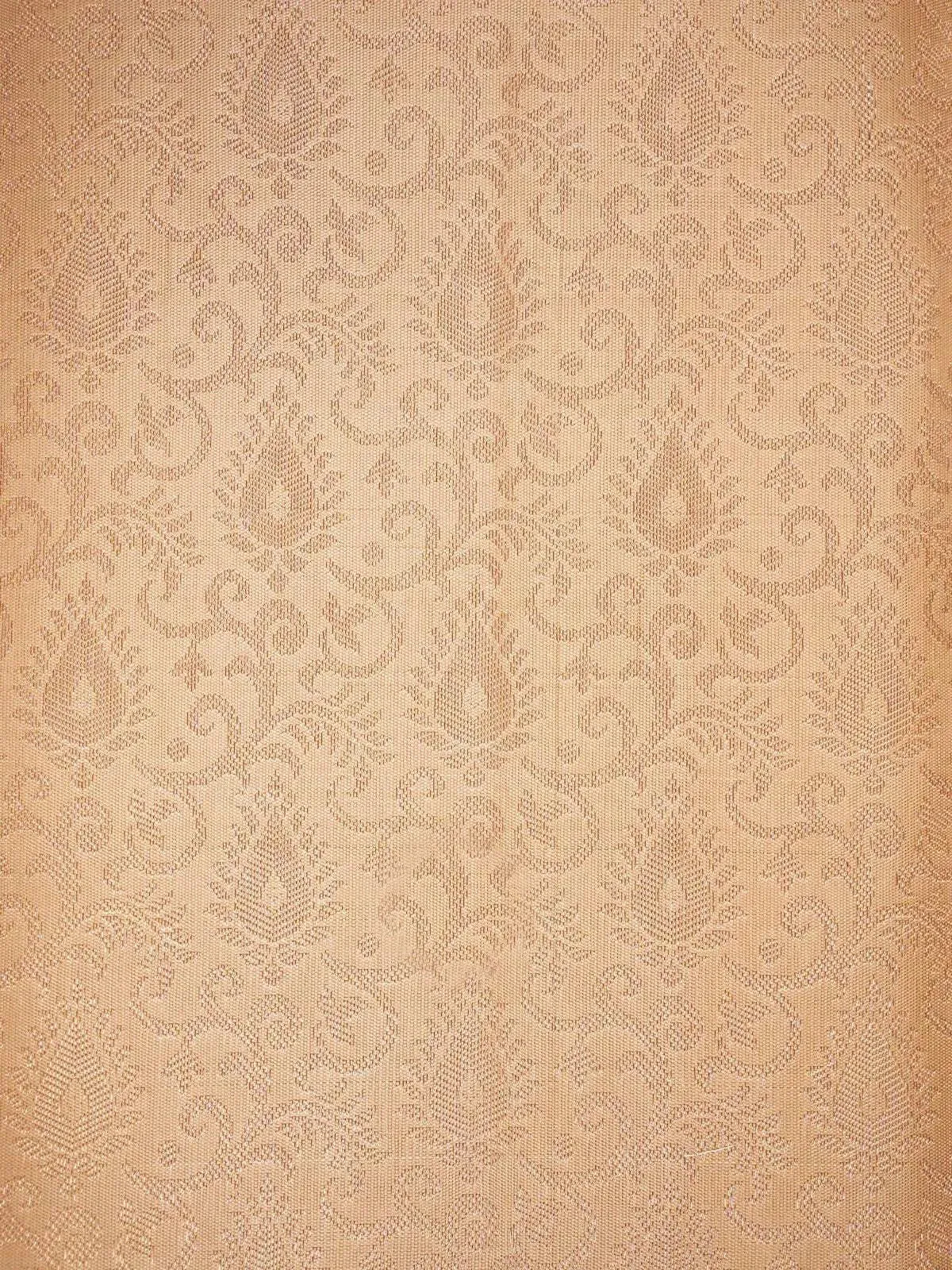 Sandal Pure Kanchipuram Silk Saree with Floral Patterns on the Body and with Contrast Designed Border