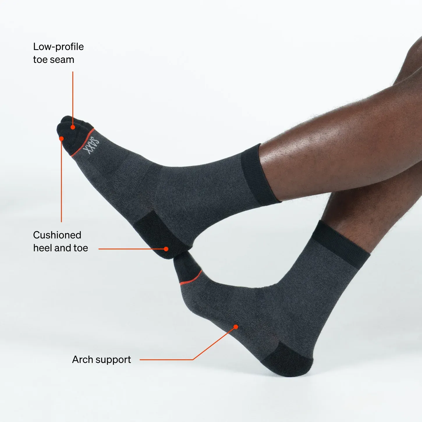 Saxx Mens Whole Package 3-Pack Crew Socks - Brewdolph/Gent Stripe/Black