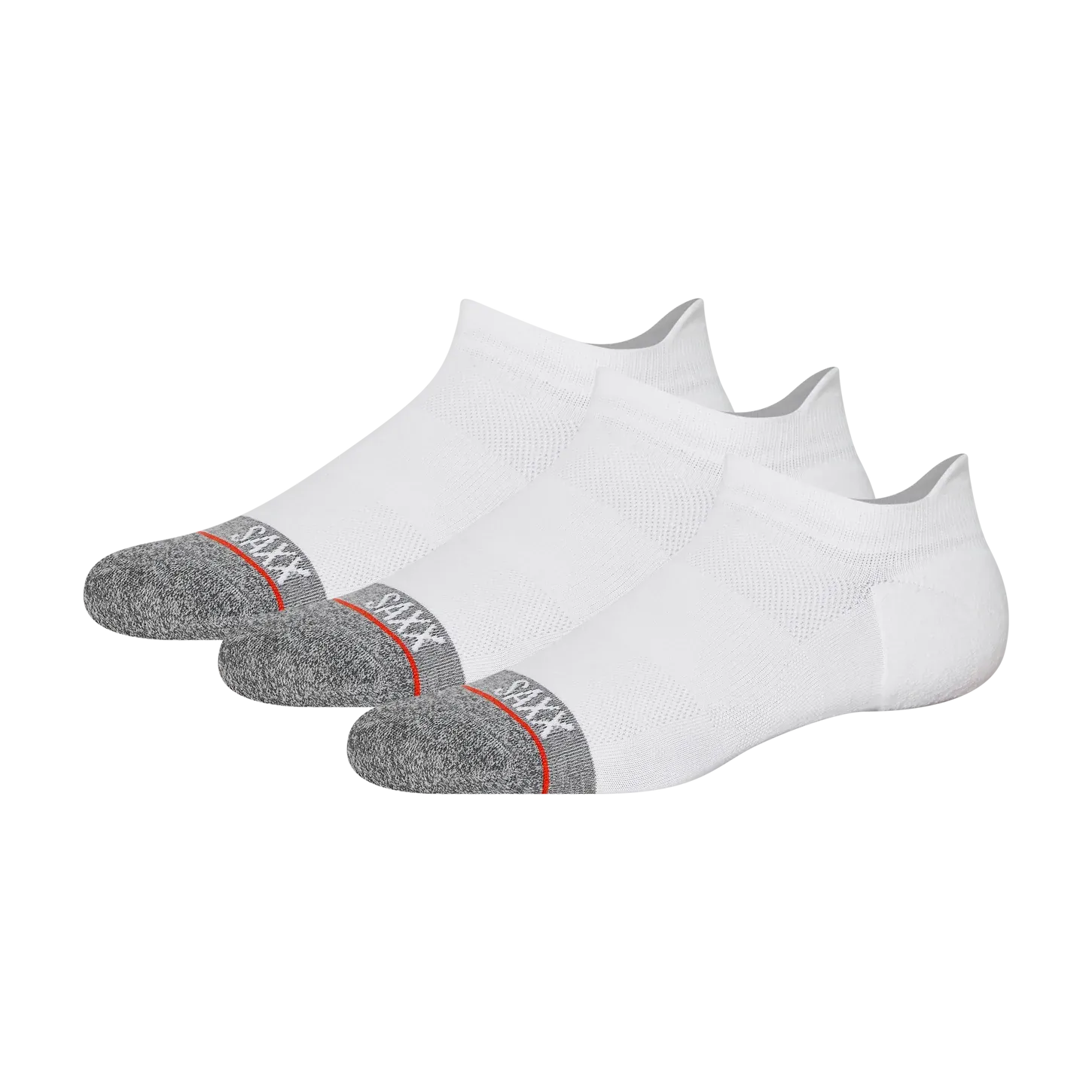 Saxx Mens Whole Package 3-Pack Low Show Socks -White