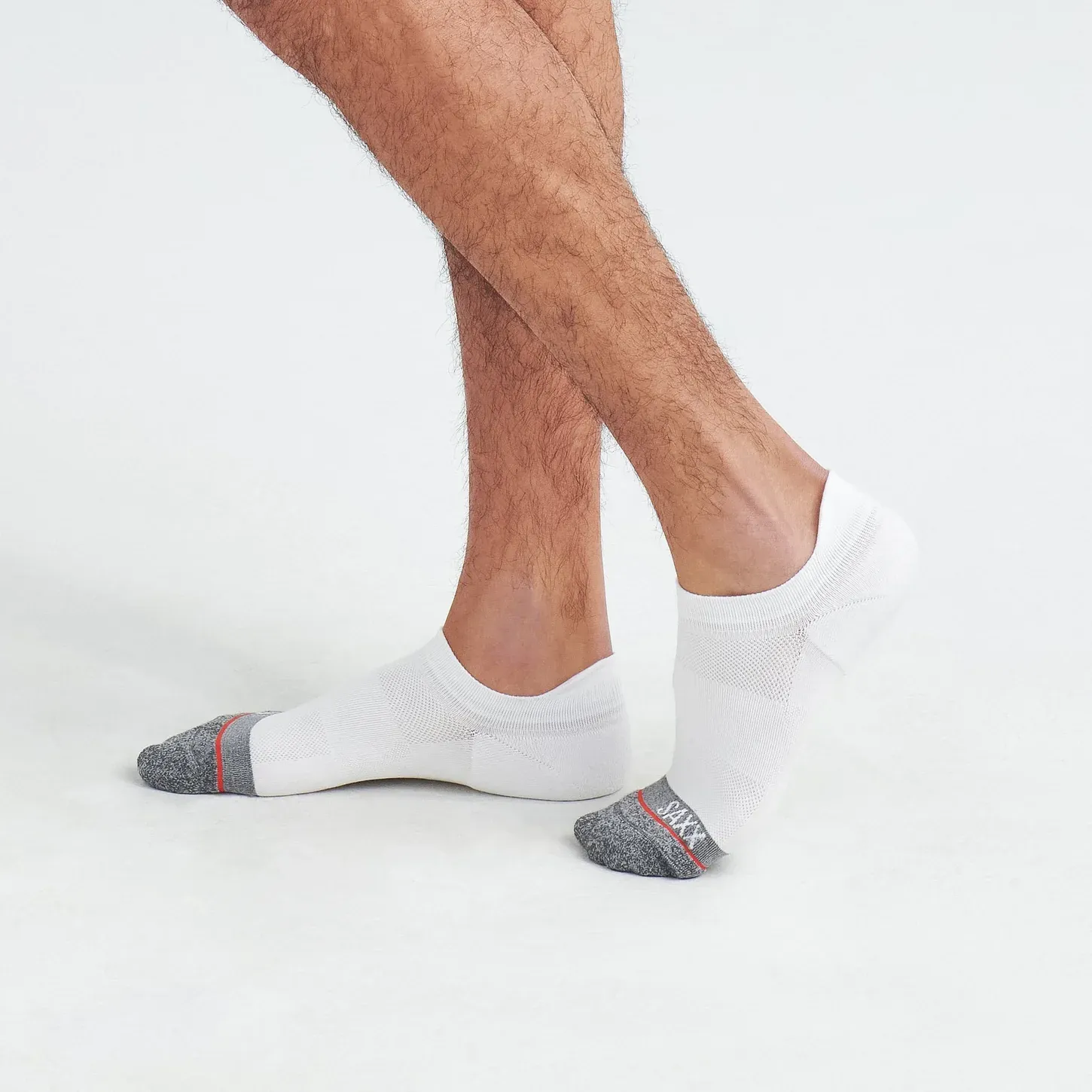 Saxx Mens Whole Package 3-Pack Low Show Socks -White
