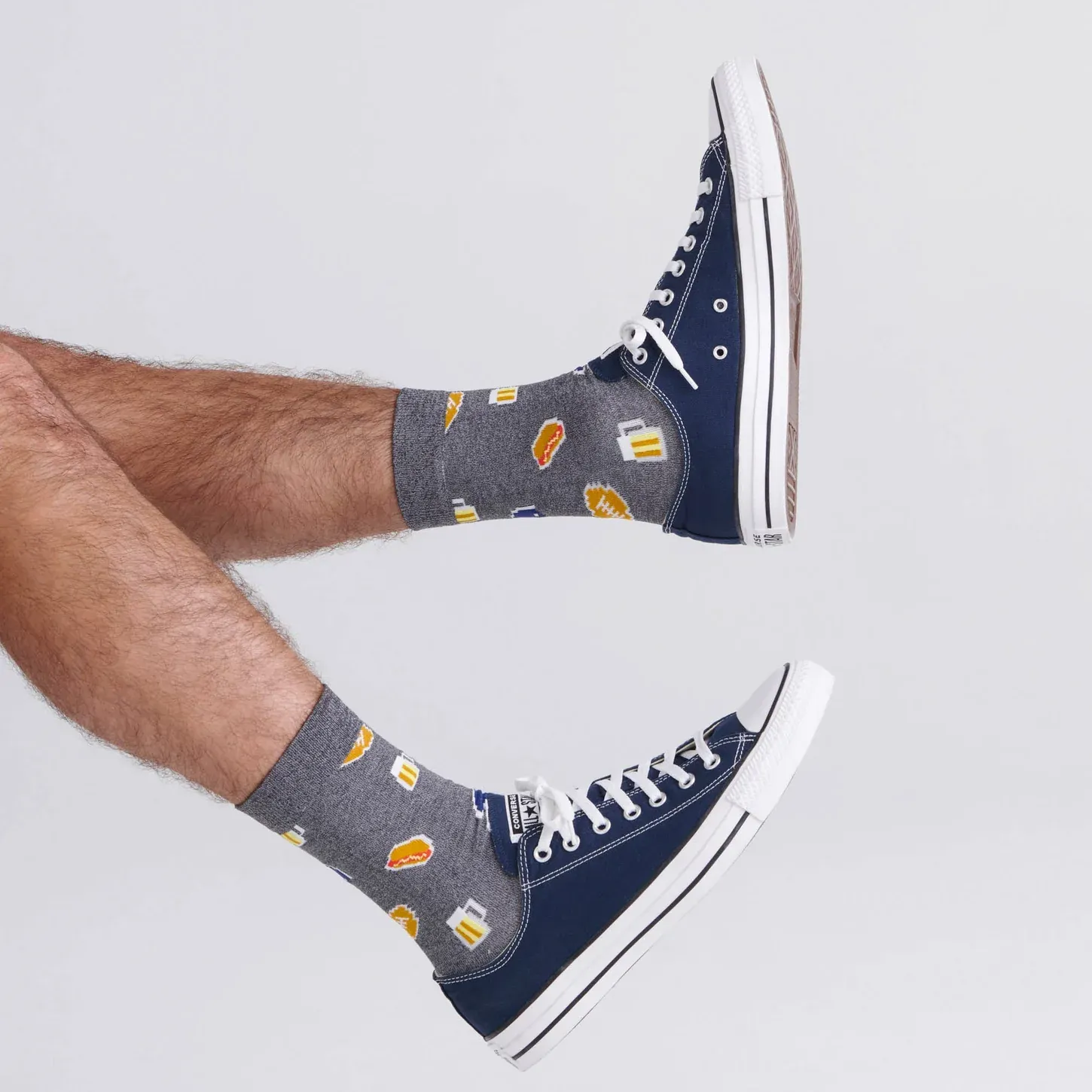 Saxx Mens Whole Package Crew Socks - Football Gamer/Graphite Heather