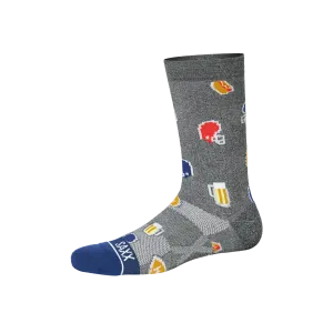 Saxx Mens Whole Package Crew Socks - Football Gamer/Graphite Heather
