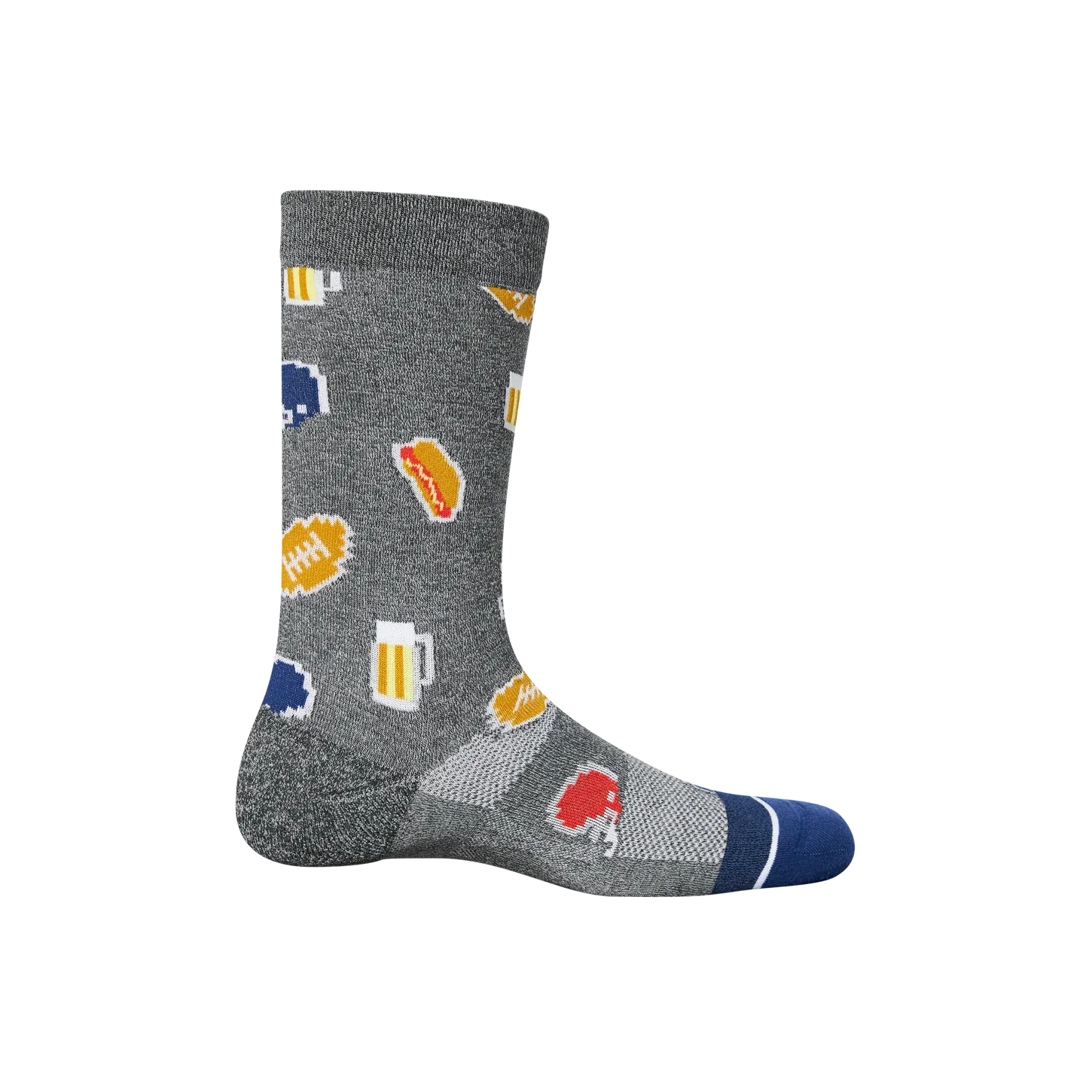 Saxx Mens Whole Package Crew Socks - Football Gamer/Graphite Heather