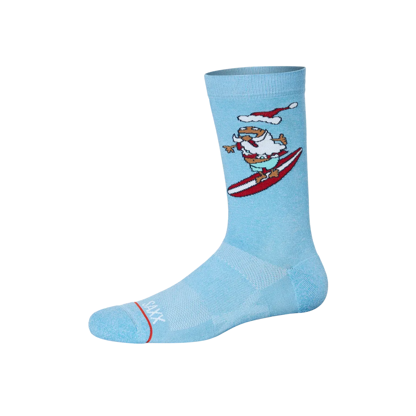 Saxx Mens Whole Package Crew Socks - Surfs Up/Sky Blue Heather