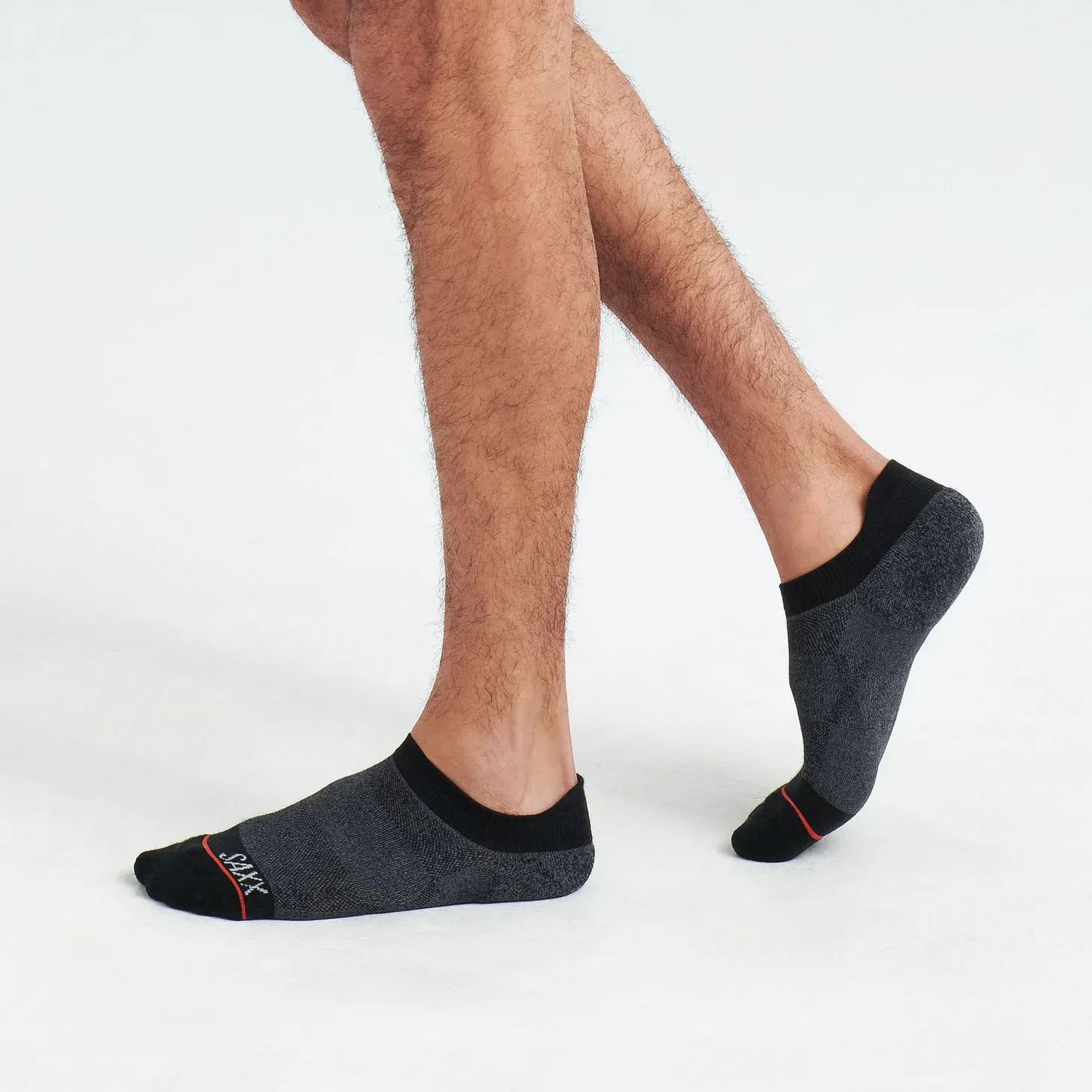Saxx Mens Whole Package Low Show Socks - Black Heather