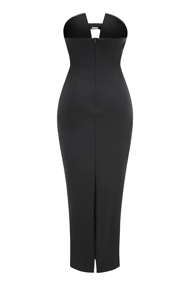 Sculpted Strapless Gown with Bow Detail