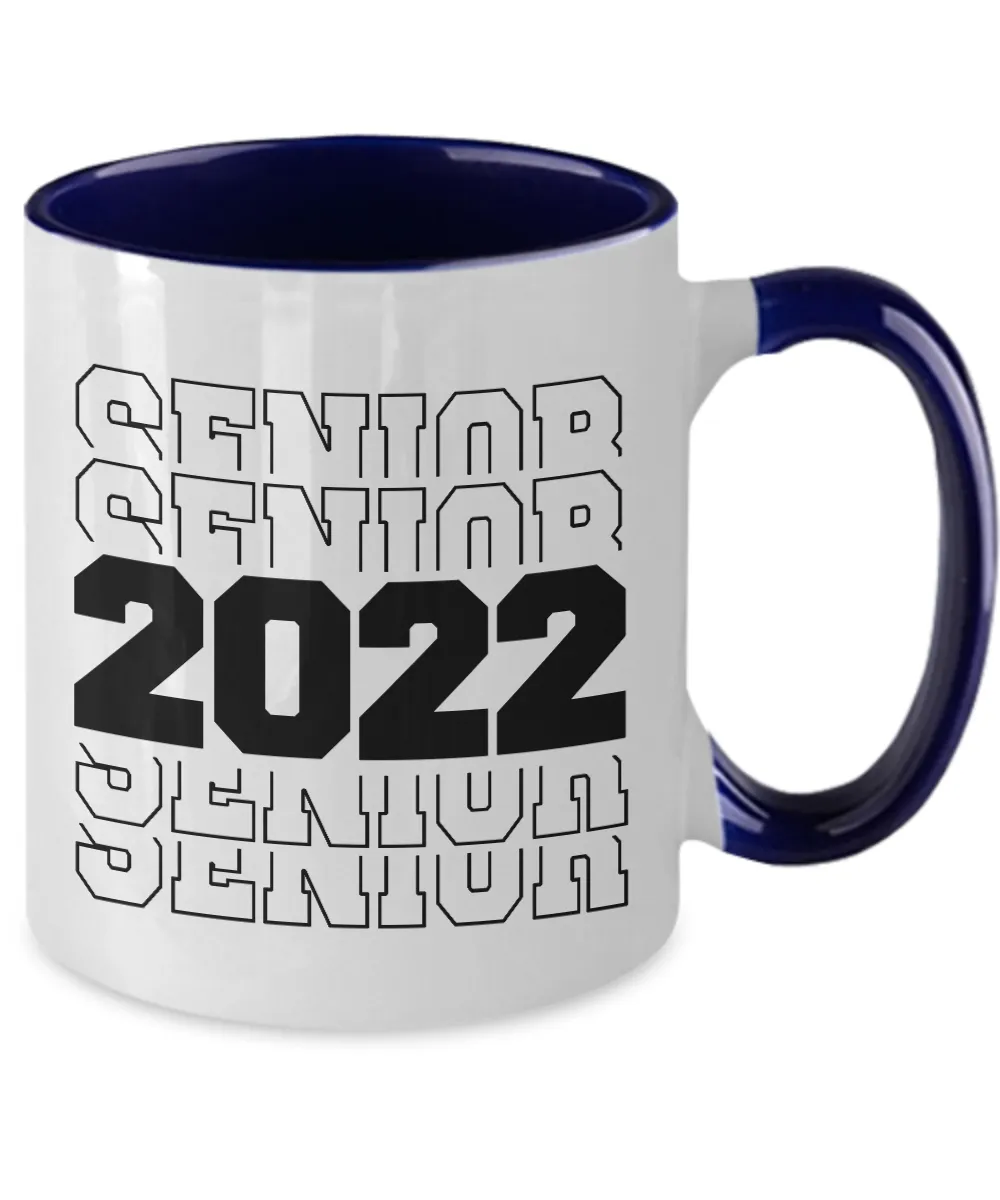 Senior 2022 Mug Two-Tone Coffee Cup Funny Gift