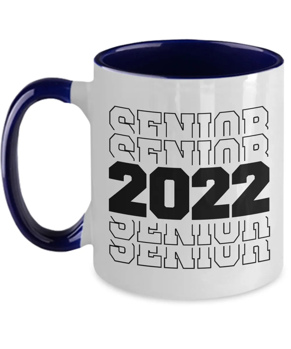 Senior 2022 Mug Two-Tone Coffee Cup Funny Gift