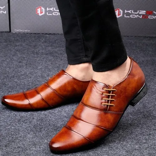 Side Lace-Up Pattern Formal Shoes For Party, Wedding And Office Wear-Unique and Classy