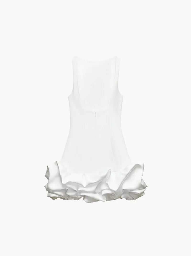 Sleeveless Mini Dress with Ruffled Hem