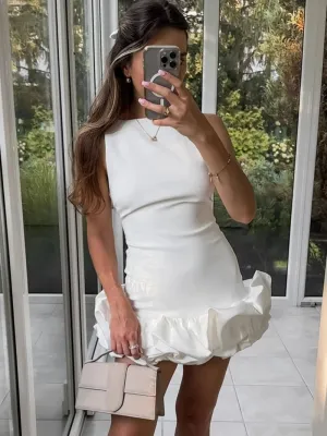 Sleeveless Mini Dress with Ruffled Hem
