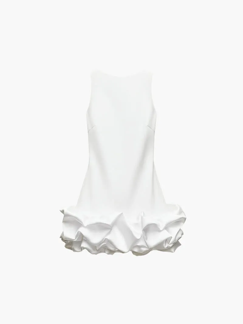 Sleeveless Mini Dress with Ruffled Hem