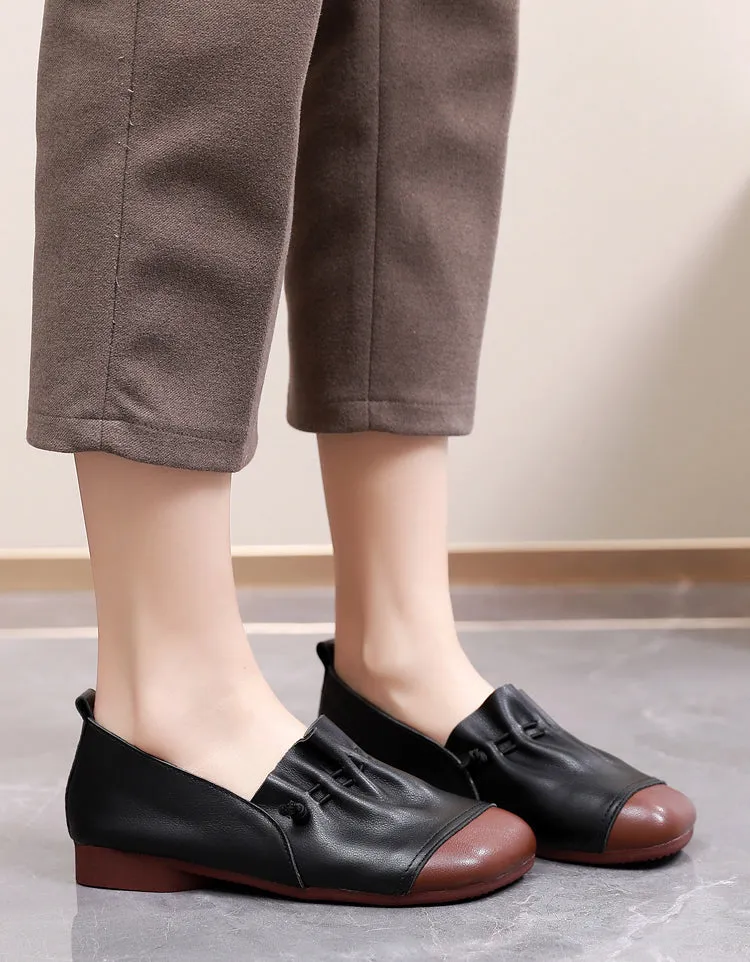 Soft Leather Square Toe Flats for Spring