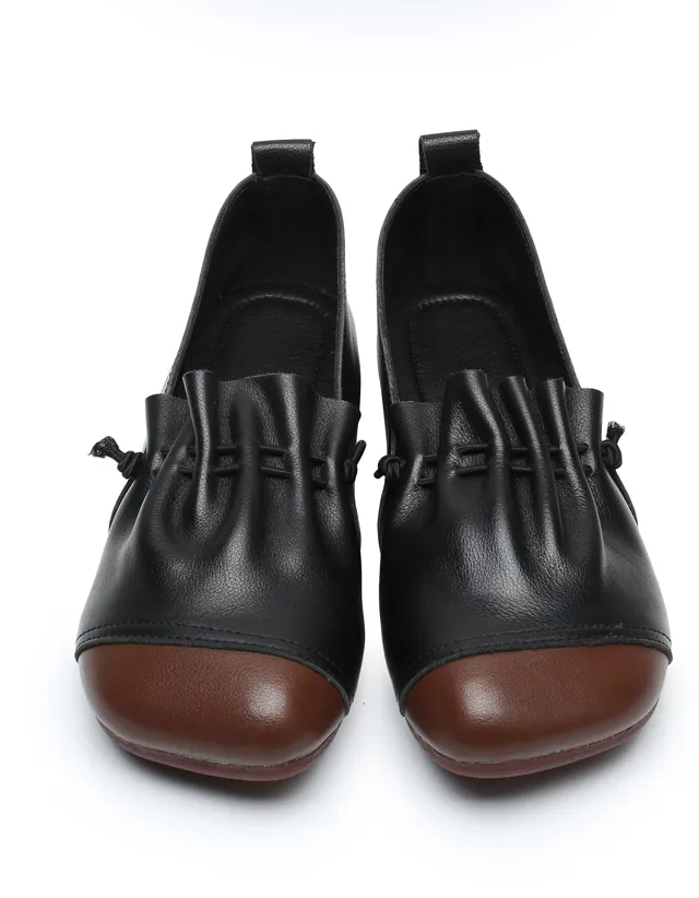 Soft Leather Square Toe Flats for Spring